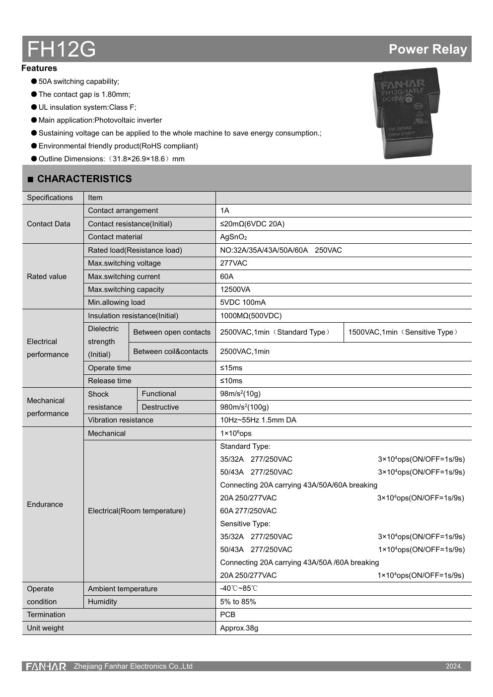 FH12G-Datenblattseite 1