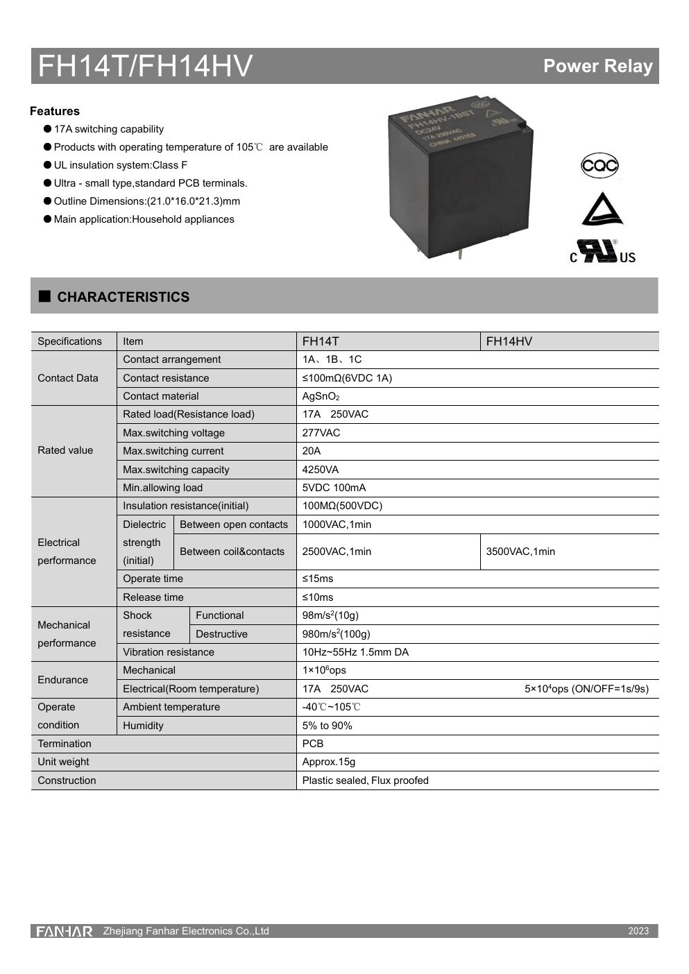 FH14T-Datenblattseite 1