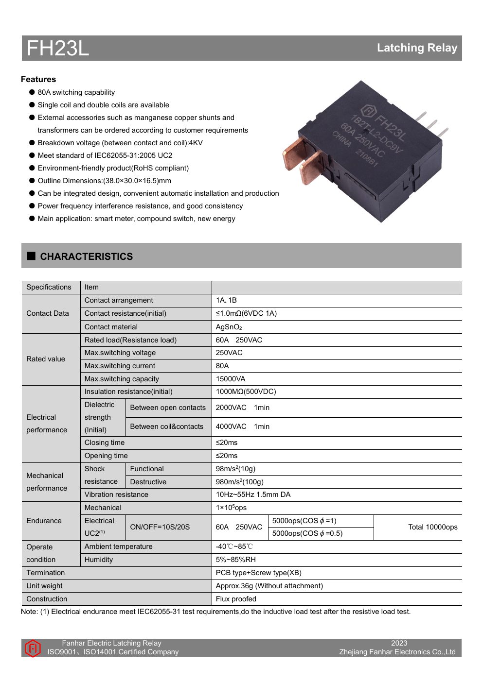 FH23L datasheet page 1