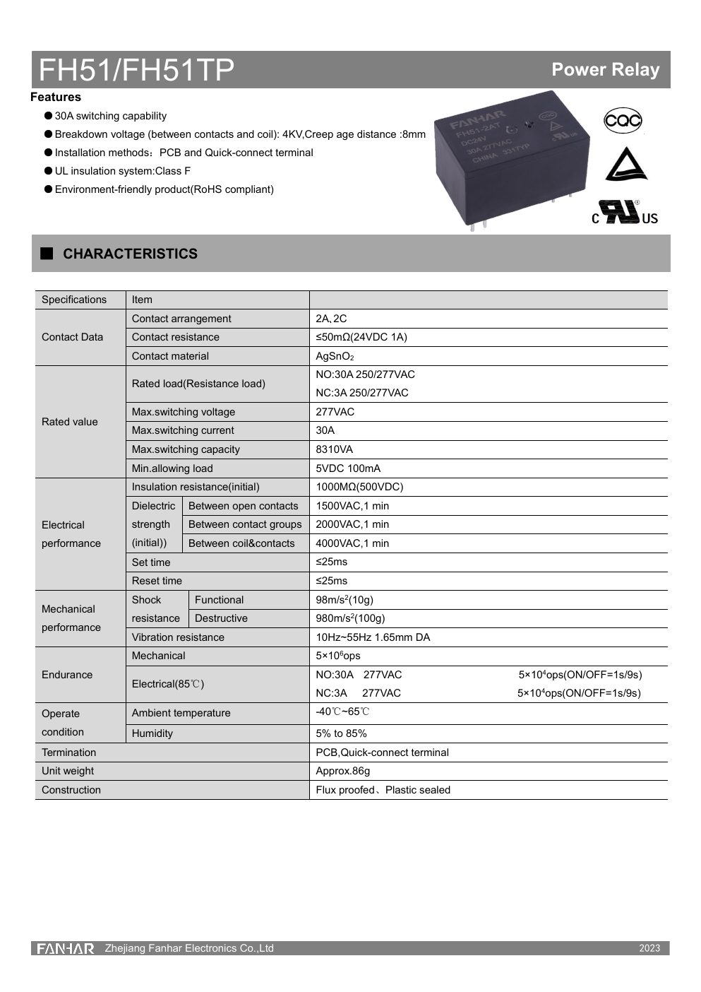 FH51 datasheet page 1